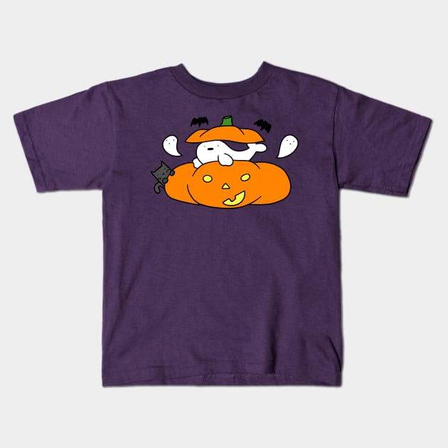 Pumpkin Harp Seal and Cat Kids T-Shirt by saradaboru